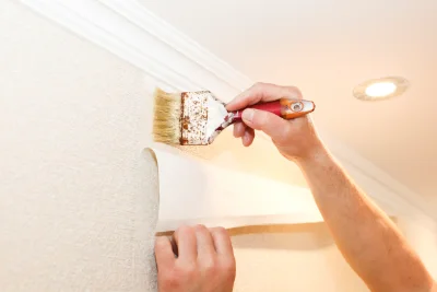Pose de papier peint à Colmars — revêtements muraux et toiles de verre
